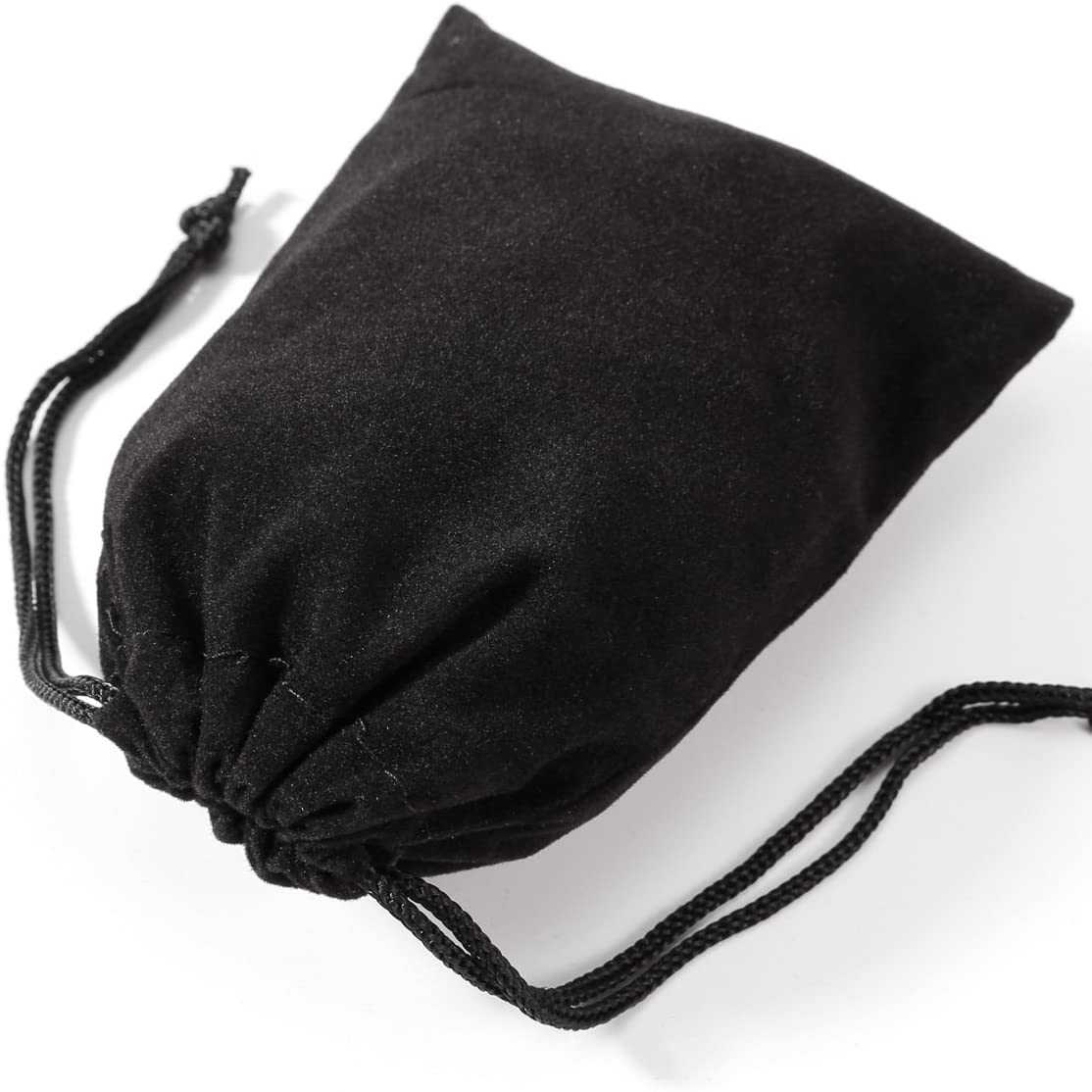 50x Velvet Jewellery Drawstring Gift Bag Favour Xmas Pouches Black, 3