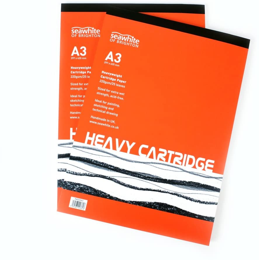 A3 Cartridge White Drawing Paper Pad 25 Sheets 220 GSM Heavy Weight