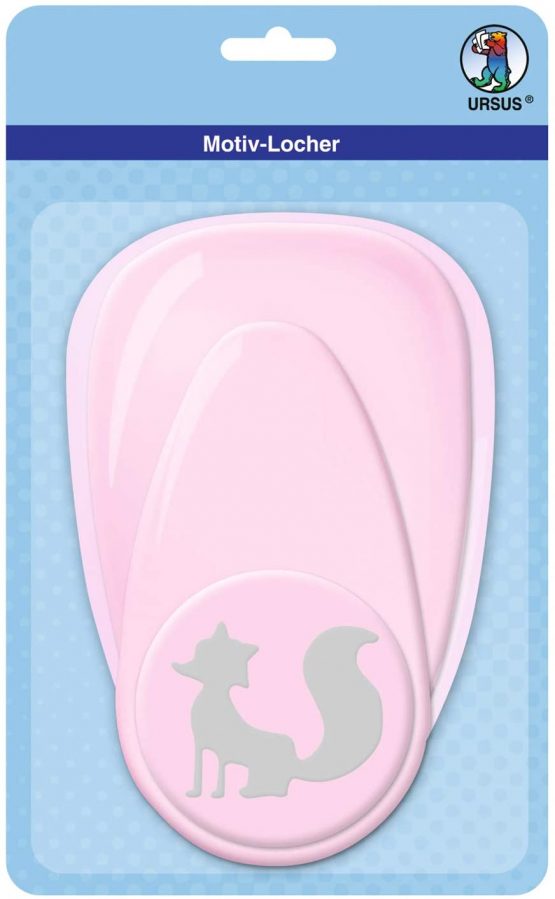 Ursus 19470021 - Perforatrice à Motif Avec Levier Petit Cheval, Rouge, Motif Découpé Env. 16 Mm, En Plastique Avec Poinçon En Métal, Convient Pour Les Grammages De 160 220 G/m²