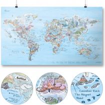 Dive Map by Awesome Maps - Illustrated World Map for Diving Fans - rewritable - 97.5 x 56 cm