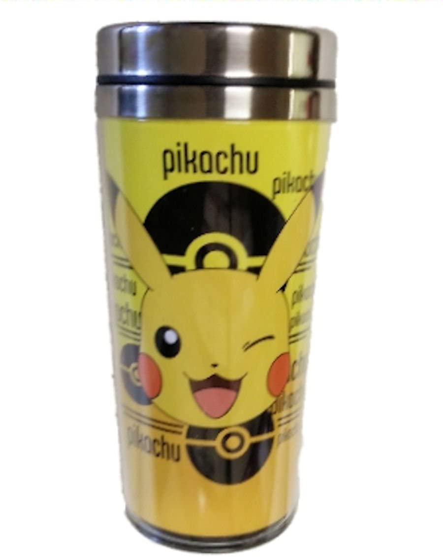 Pokemon Pikachu 16oz Insulated Travel Coffee Mug Tumbler w/ Non-Spill Metal  Lid 