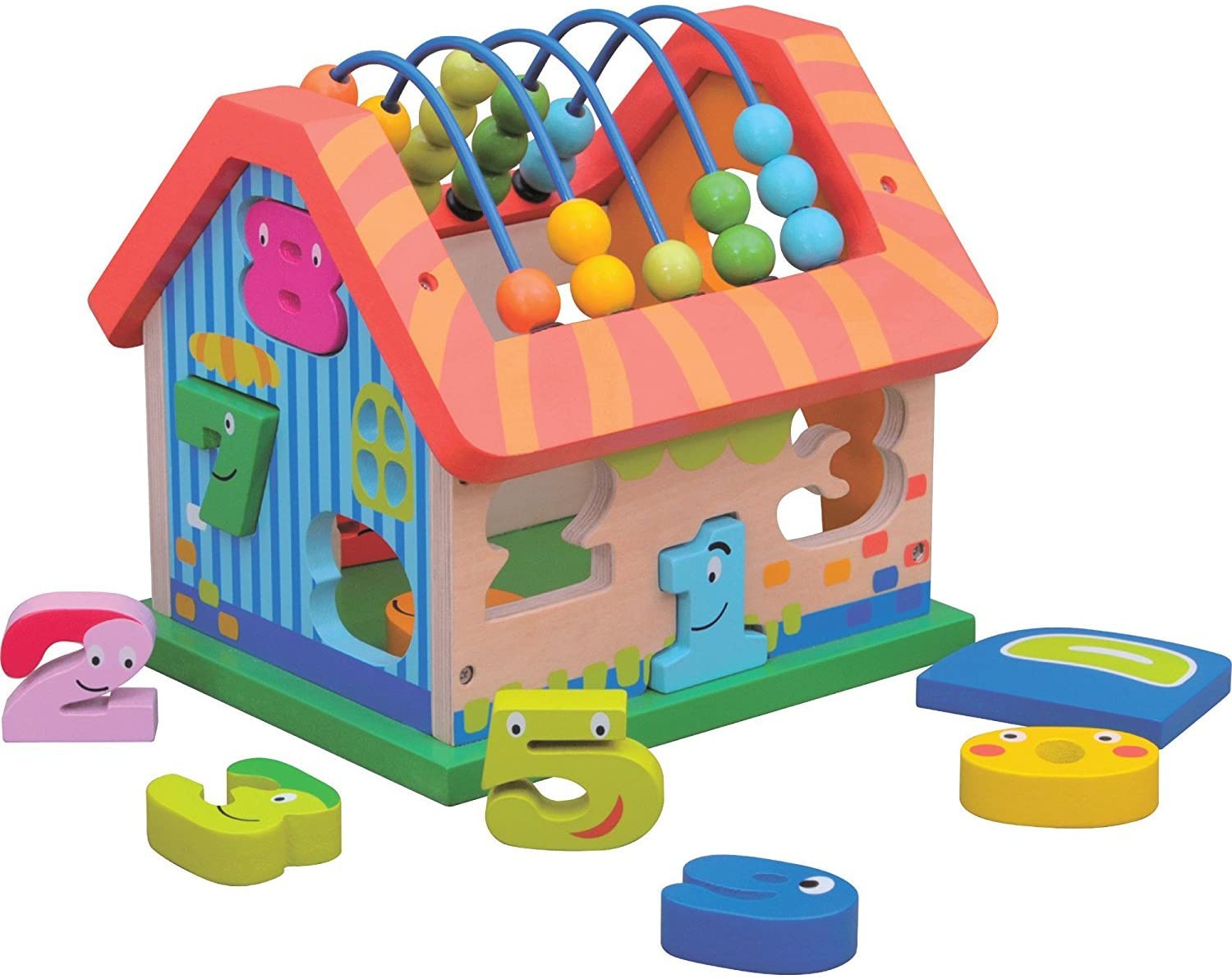 Childrens Wooden Toy Activity House, Numbers Learning Centre with Shape