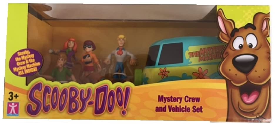 The Mystery Machine and Scooby Doo mystery solving crew toys.