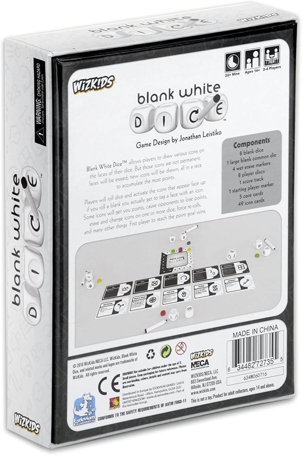 WizKids Blank Dice Game (2 Player), White TopToy