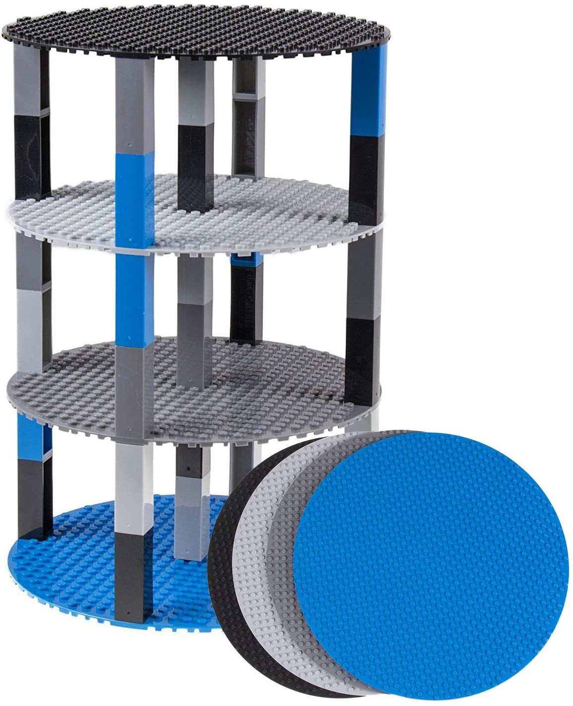 Strictly Briks Classic Stackable 8″ Circle Baseplate Brik Tower 