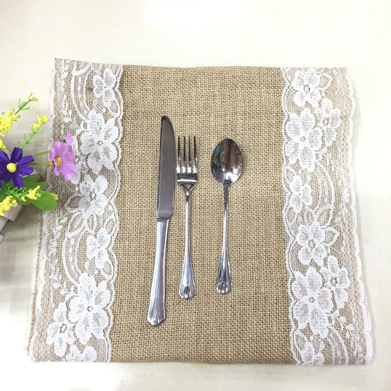 Rectangular Linen Fabric Lace Tablecloths Desk Table Cover Doilies for