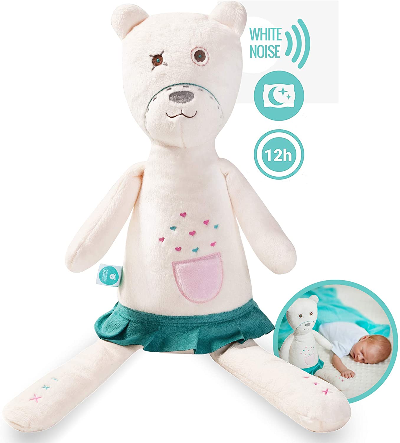 myHummy Pearl White Noise Teddy Bear – TopToy