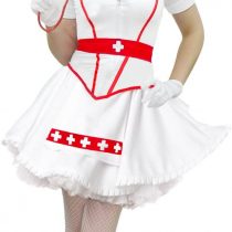 Yummy Bee - Naughty Nurse Outfit Women - Deluxe Nurse Fancy Dress Adult Costume - Stethoscope Hat Gloves - Plus Size 8-18