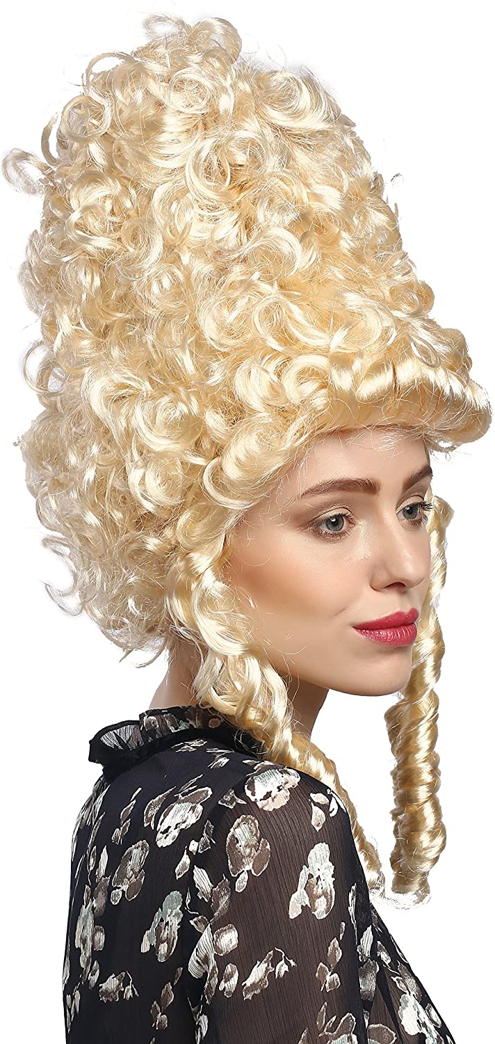 Wig Me Up 90867 Za88 Lady Party Wig Halloween Historic Cosplay Baroque Beehive Blond Curly