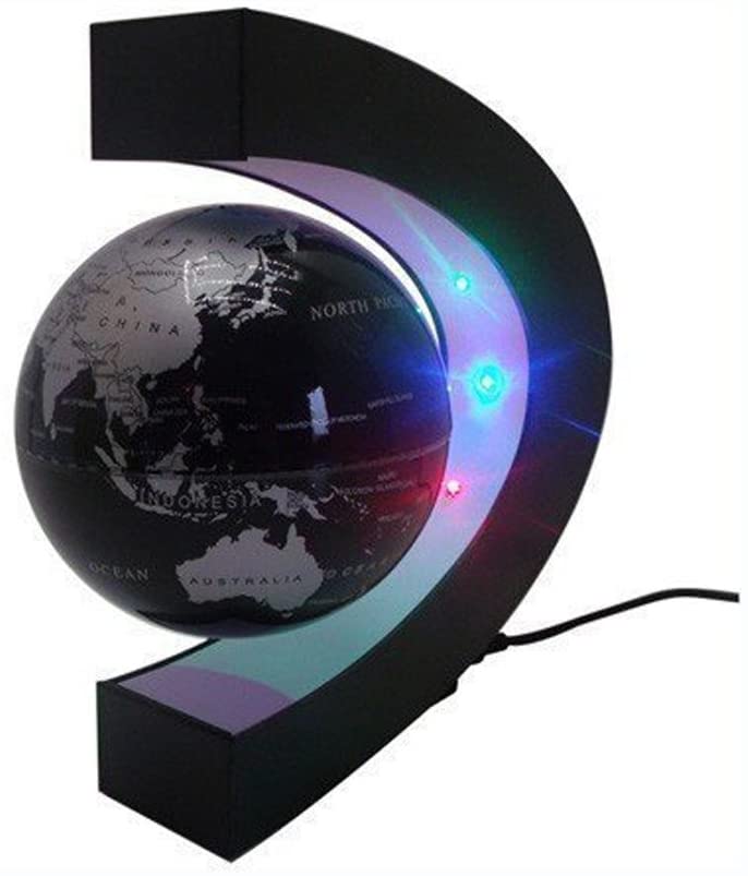 Estefanlo Magnetic Levitation Floating Globe - LED Light Up Floating Earth Desk Decor With C Shape Base