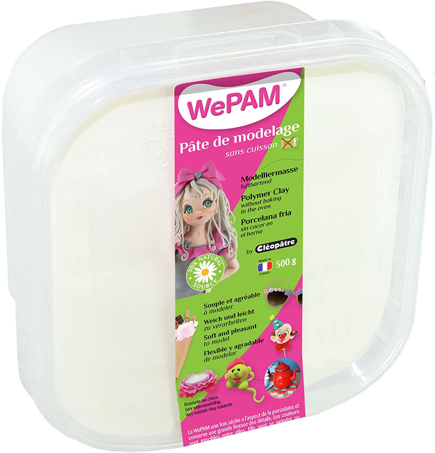 WePAM - PFWBBB-500 - Air Hardening Modelling Clay 500g White