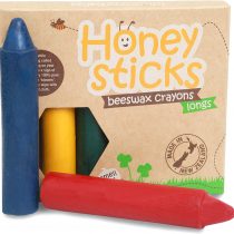 Honeysticks 100% Natural Beeswax Crayons, Jumbo Size Crayons for Toddlers and Kids Developing a Pencil Grip, Child Safe, Non Toxic Crayons for Kids, 6 Vibrant Colours, Food Grade Colourings, 6 Pack