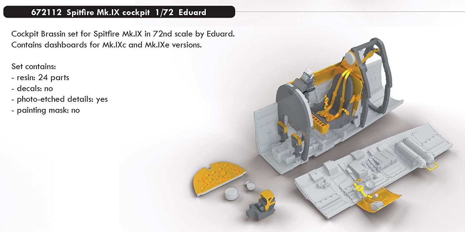Eduard EDB672112 Brassin 1:72-Spitfire Mk Cockpit kit, Various - Image 3