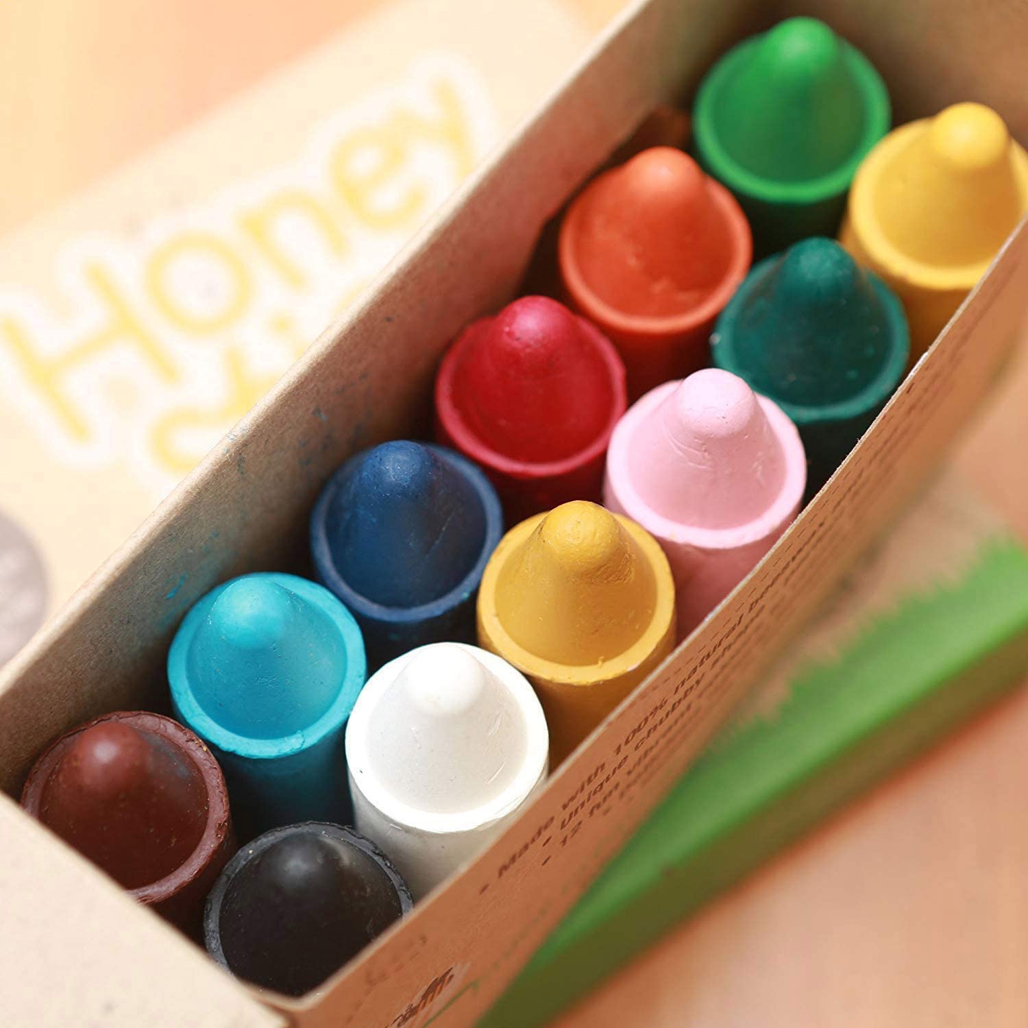 Honeysticks 100 Pure Beeswax Crayons Natural, Safe for Kids and