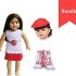 The New York Doll Collection Red Printed High Tops Trainers Fits 18 inch/46 cm Dolls &ndash; Dolls Shoes Sneakers Accessories Set
