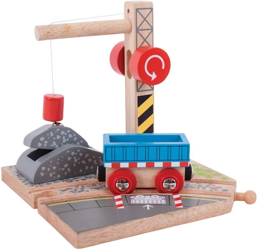 Bigjigs Rail Wooden Gravel Crane - Other Major Wood Rail Brands are Compatible