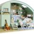 Cuteroom Dolls House Kits, Diy Wooden Dolls House Handcraft Miniature Kit-Caravan の Time Travel Model & Furniture