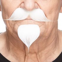 Mustaches Self Adhesive, Novelty Colonel Sanders Fake Handlebar with a Goatee, White Color