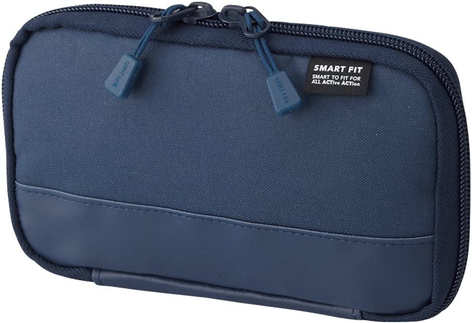LIHITLAB Compact Pen Case (Pencil Case), Water & Stain Repellent, 3.5″ x 6.5”, Navy (A768711