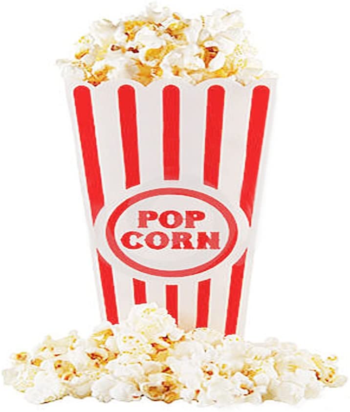 NOVELTY PLACE] Plastic Red & White Striped Classic Popcorn Containers ...