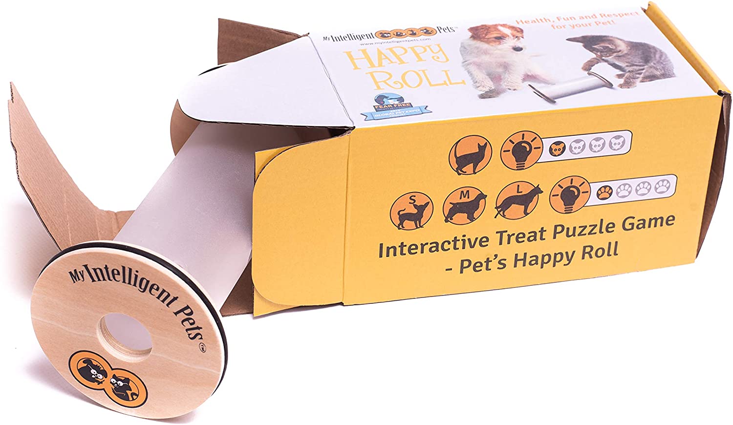 My Intelligent Dogs interactive dog toy made of wood happy roll, M TopToy