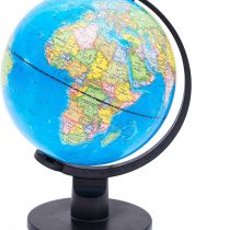 Exerz 25cm World Globe Educational Political Map Swivel Rotating Desk Top Globe - Geography Learning Home School Office Decoration - Diameter 25cm