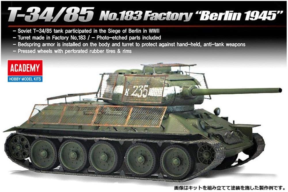 Academy T-34/85 No. 183 Factory "Berlin 1945" Model Kit - Image 2