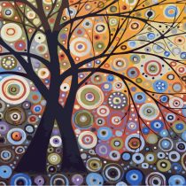 YEESAM ART Stationery Glare Tree Pachira, Tree of Life, Paint by Numbers 16x20 inch DIY Painting Kits for Home Wall Decor (Tree, Without Frame)