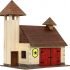 Walachia 128 Parque de bomberos Wooden Kits, Brown, Media