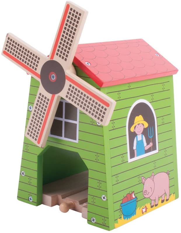 Bigjigs Rail Country Windmill - Other Major Wooden Rail Brands are Compatible