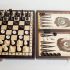 3 in 1 - Wooden Chess Backgammon Draughts SET - MEDIUM