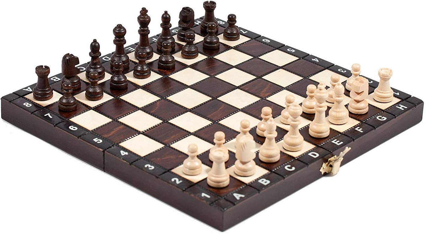 3 in 1 Wooden Chess Backgammon Draughts SET SMALL TopToy