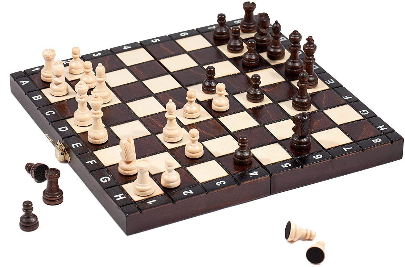 3 in 1 - Wooden Chess Backgammon Draughts SET - SMALL - Image 4