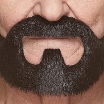 Mustaches Self Adhesive, Novelty, On Bail Fake Beard, False Facial Hair, Black Lustrous Color