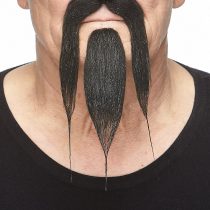 Mustaches Self Adhesive, Novelty, Shaolin Fake Beard and Fake Mustache, Black Color