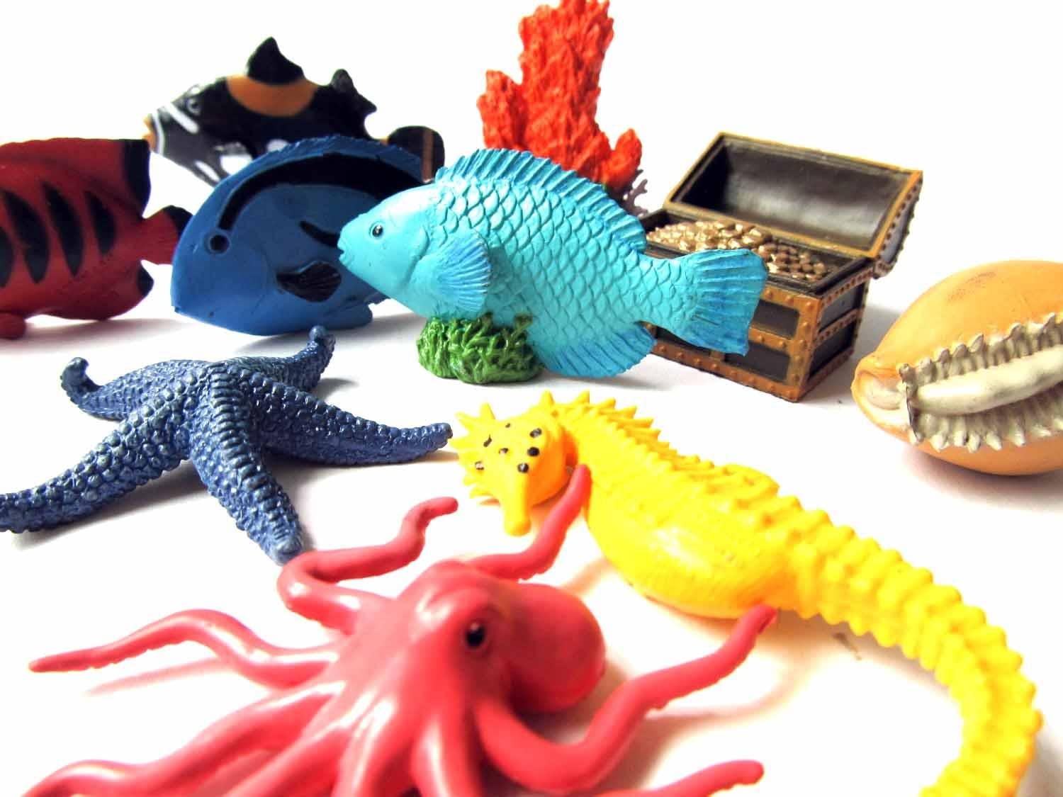 Miniblings 10X Coral Reef Fish Set Figurines Toy Animal Figure Figures