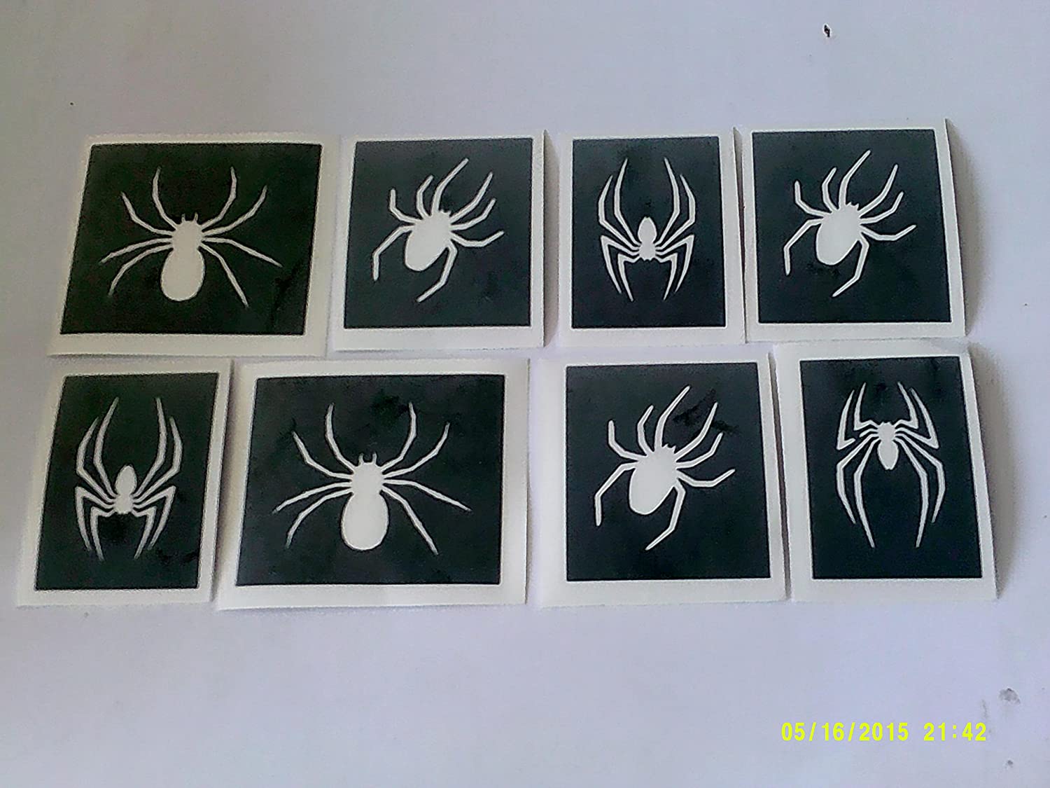 30 x Spider Stencils (Mixed) for Glitter Tattoos/Airbrush/face Painting Halloween Gothic Scary Spooky Creepy