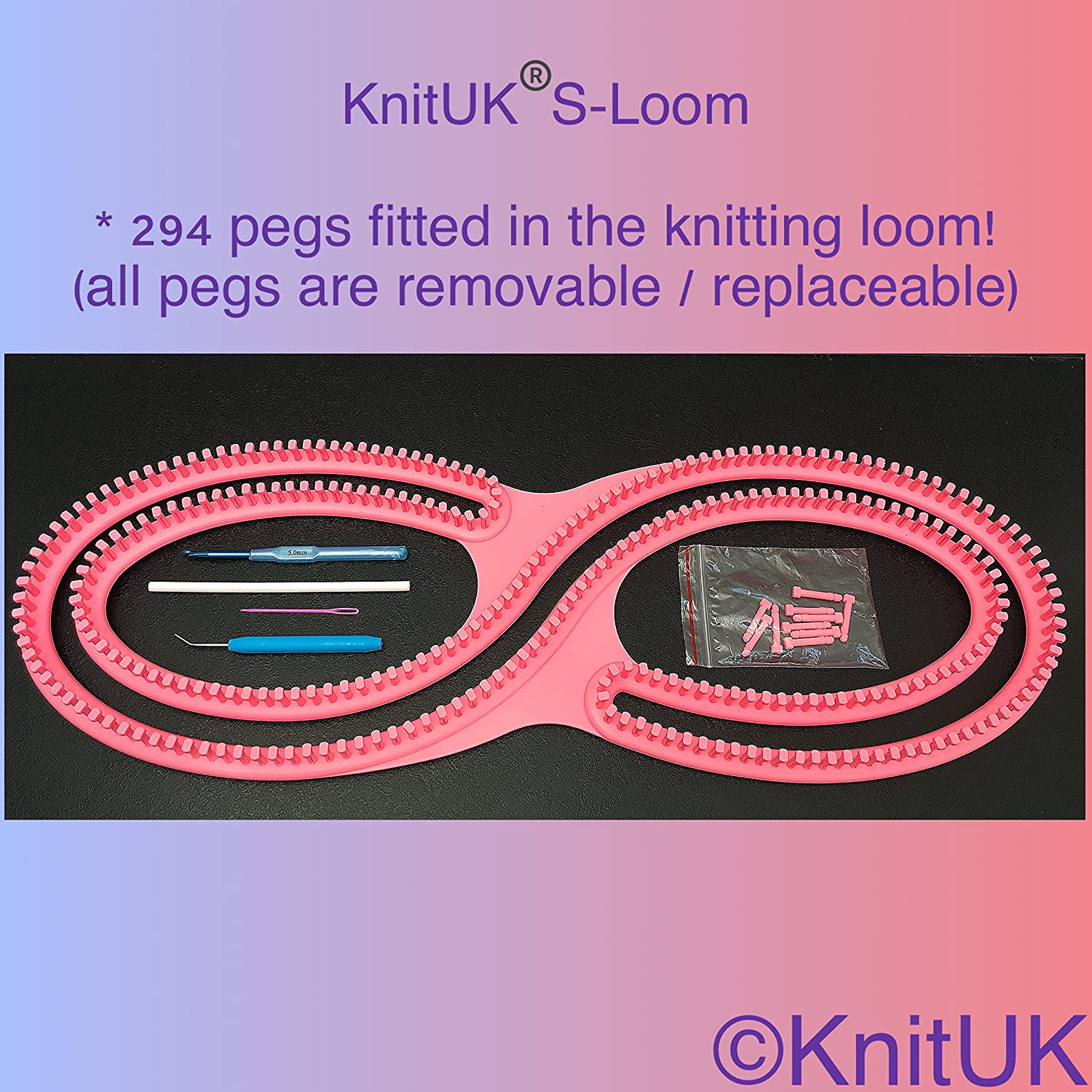 KnitUK Serenity Knitting Loom SLoom 294 pegs TopToy