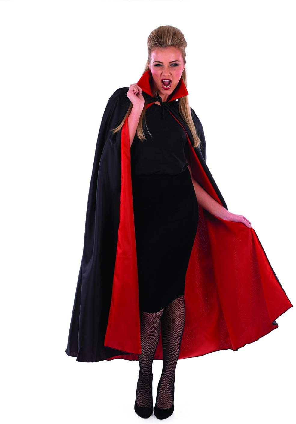 Fun Shack Adults Vampire Cape Unisex Red & Black Halloween Dracula ...