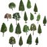 Faller FA 181477 - 20 Mixed Forest Trees Assorted Accessories for Model Railways, Model Making