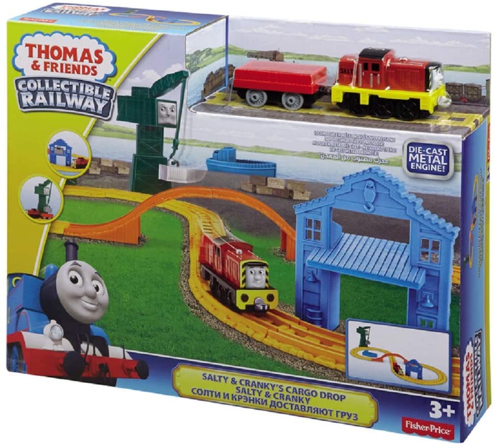 Thomas & Friends Collectible Railway Salty and Cranky Cargo Drop Track ...