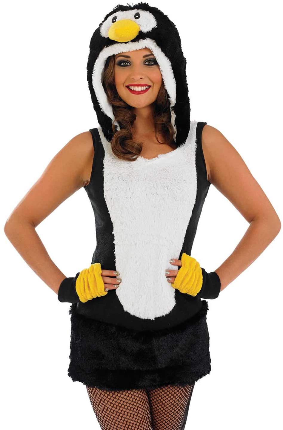 Womens Penguin Costume Ladies Sexy & Cute Black Animal Dress Outfit