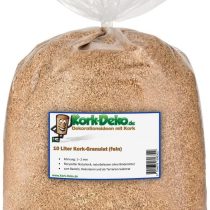 10 Litre Cork Grain Granulate Cork Granulated Powder Granules Powder scatter flock (1-2 mm fine grained)
