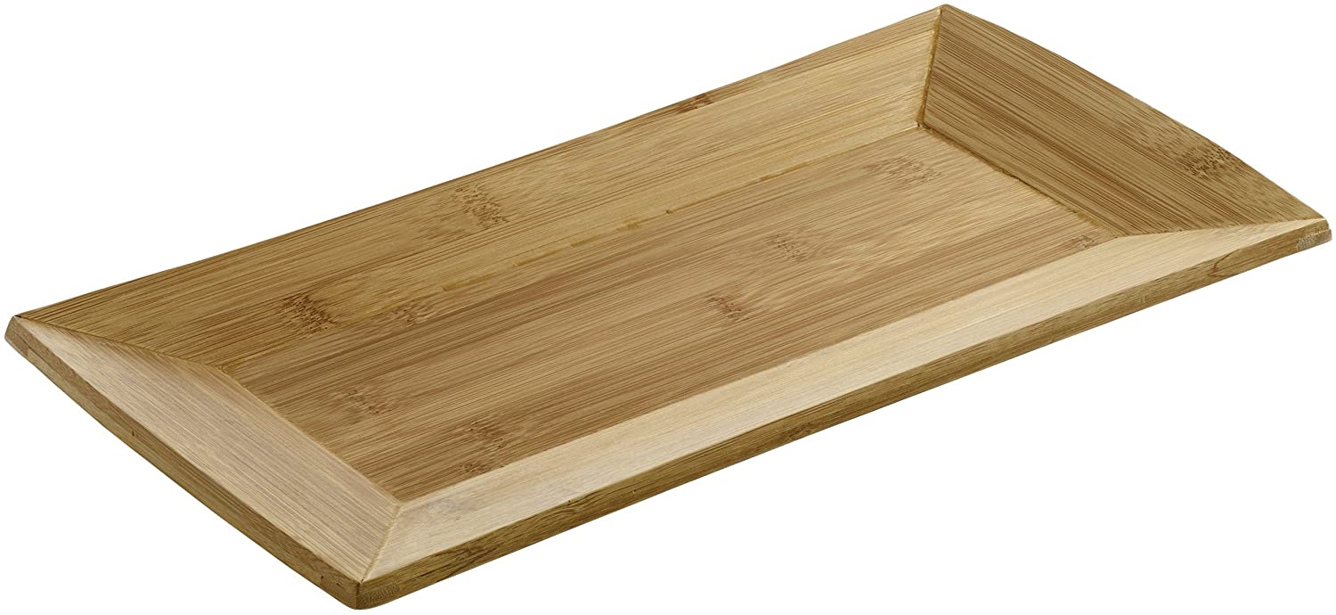 Vassoio Bambu, Vassoio da Portata, Vassoio Decorativo, Vassoio Rettangolari, Può Contenere Colazione, Tè, Caffè, Frutta, Snack, Candele e Piccoli Oggetti, 25 x 14 x 1.5cm