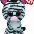 TY 36717 36717 Izzy Zebra with Glitter Eyes, Pink Glitter Ears and Feet, 15 cm