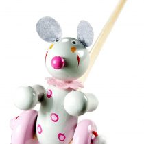 Push Pull Along Toy Mouse for Baby or Toddler Girl or Boy