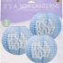 Beistle 54576 Plain Boy Round Paper Lanterns, Light Blue/White