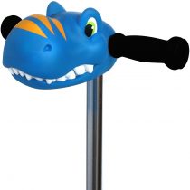 Scootaheadz Dinosaur : Kids Scooter Accessories Scooter Dinosaur Head | Blue and Orange | Fits Most Childrens 2 Wheeled and 3 Wheeled Scooters | T-Bar Handle Scooter Dinosaur Head for Boys and Girls