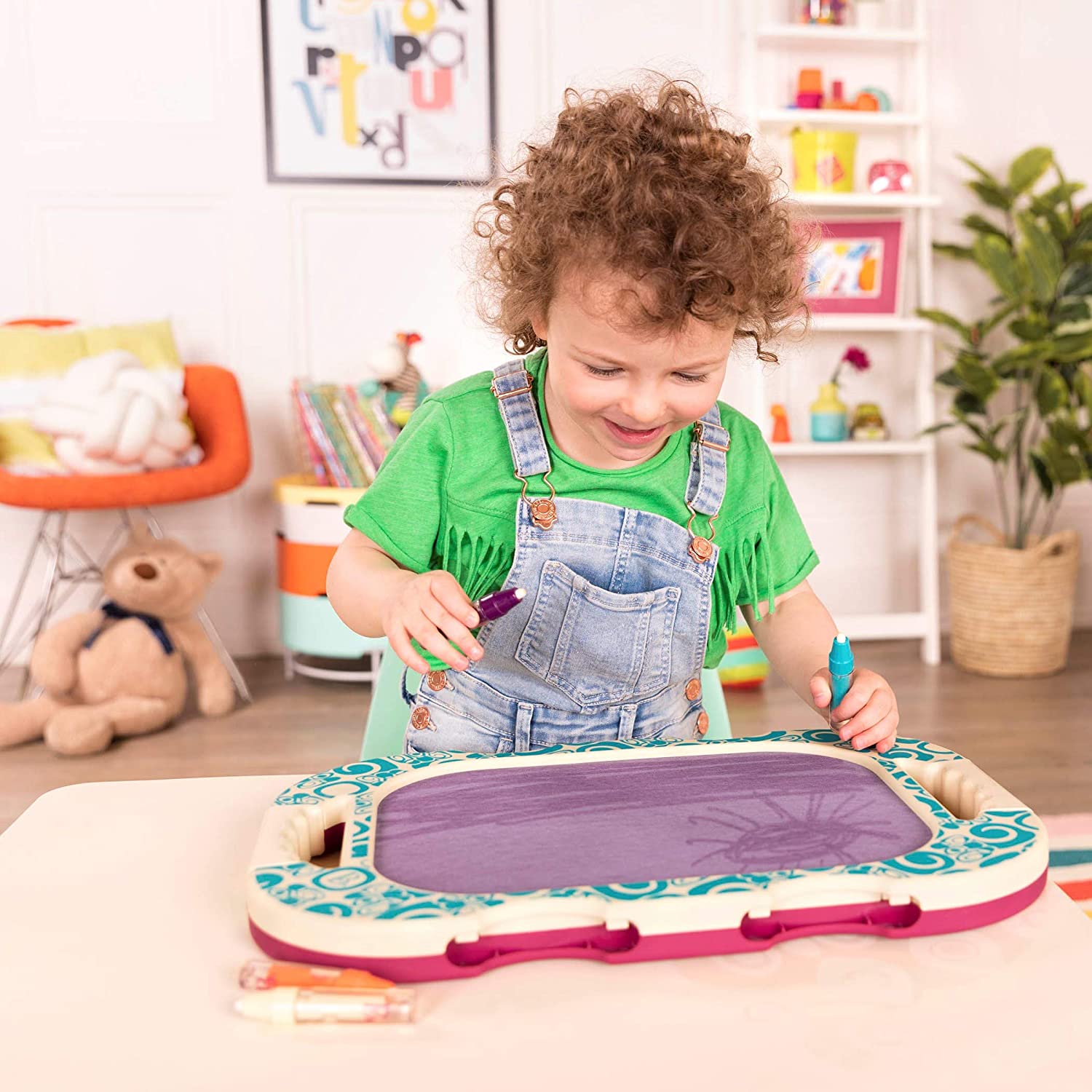 B. Toys BX1294Z Toulouse Laptrec-Magnetic Drawing Board for Toddlers, Multicolor - Image 2