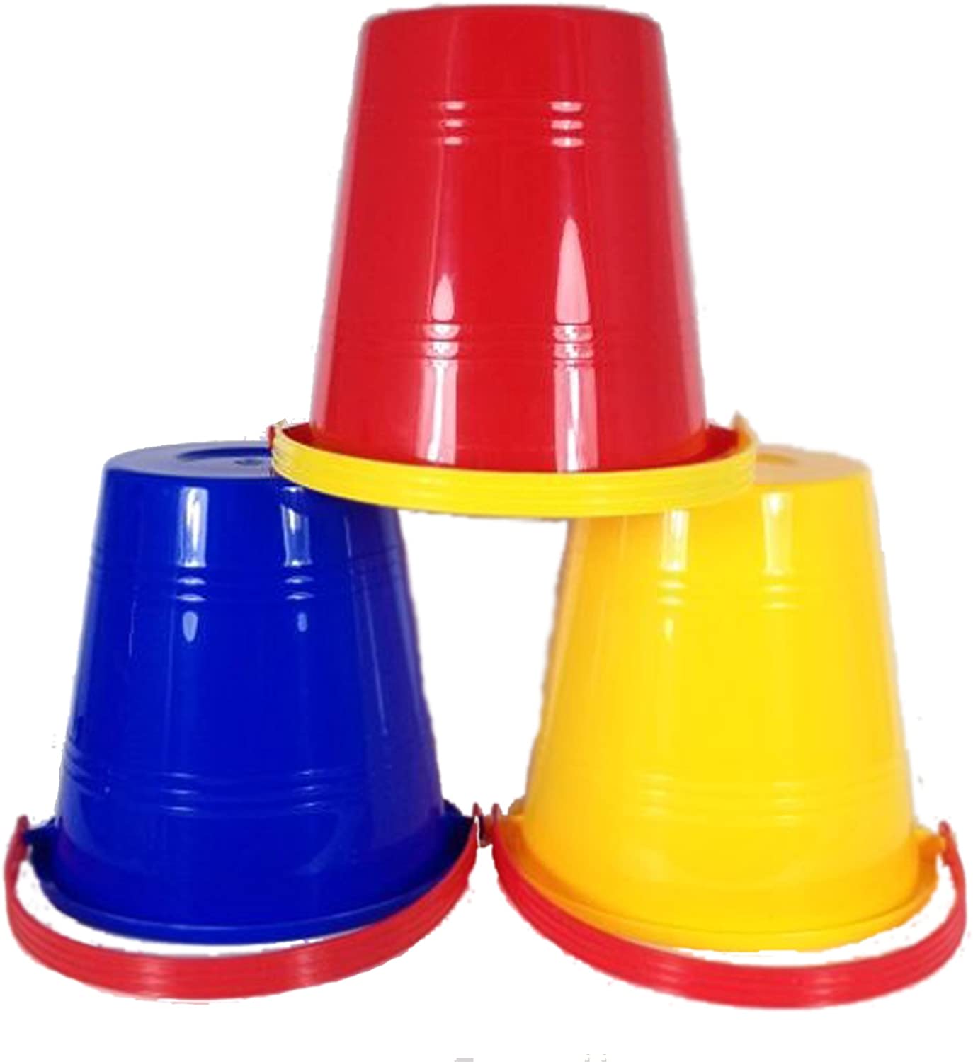 Set Of 10 Mixed Colour Small Beach Buckets TopToy